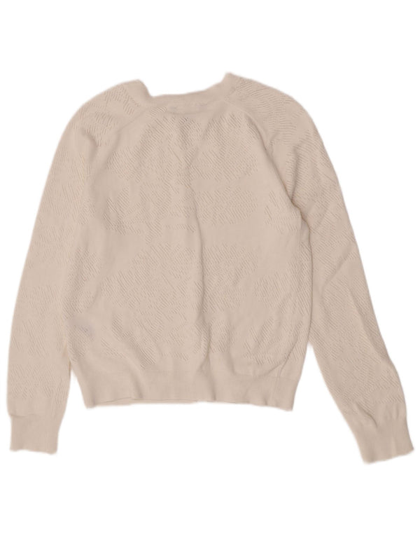 Crew Clothing Pull cardigan pour femme UK 10 Petit coton blanc