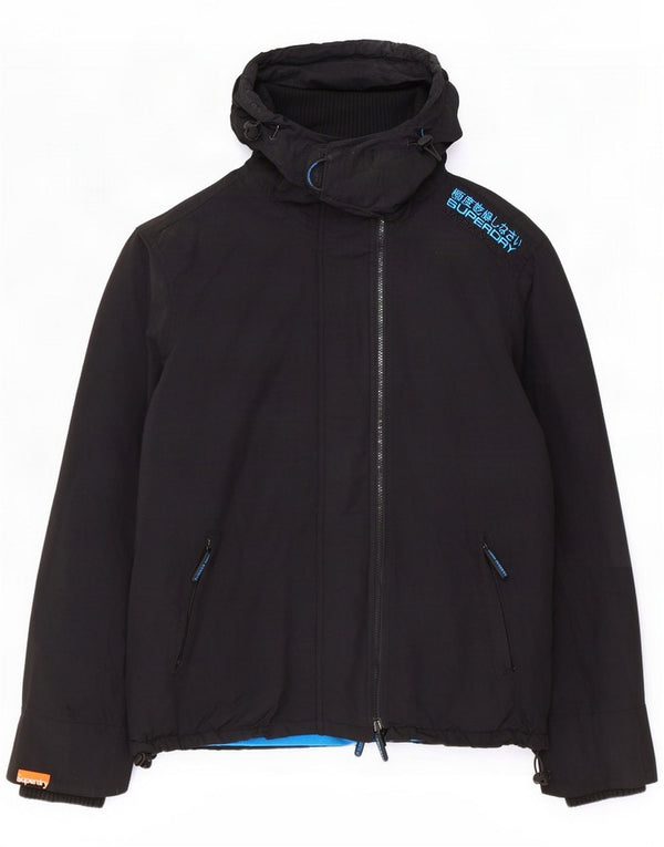 Superdry Veste coupe-vent à capuche graphique pour hommes UK 42 XL Nylon noir