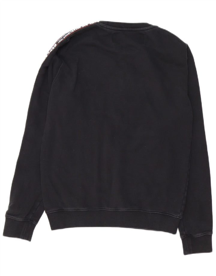 REPLAY Sweat-Shirt Graphique Homme Noir Moyen Coton