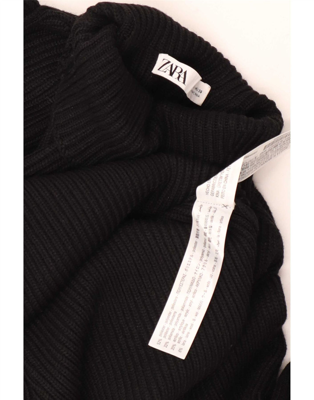 Zara Pull col roulé pour femme UK 10 Petit Noir Polyester