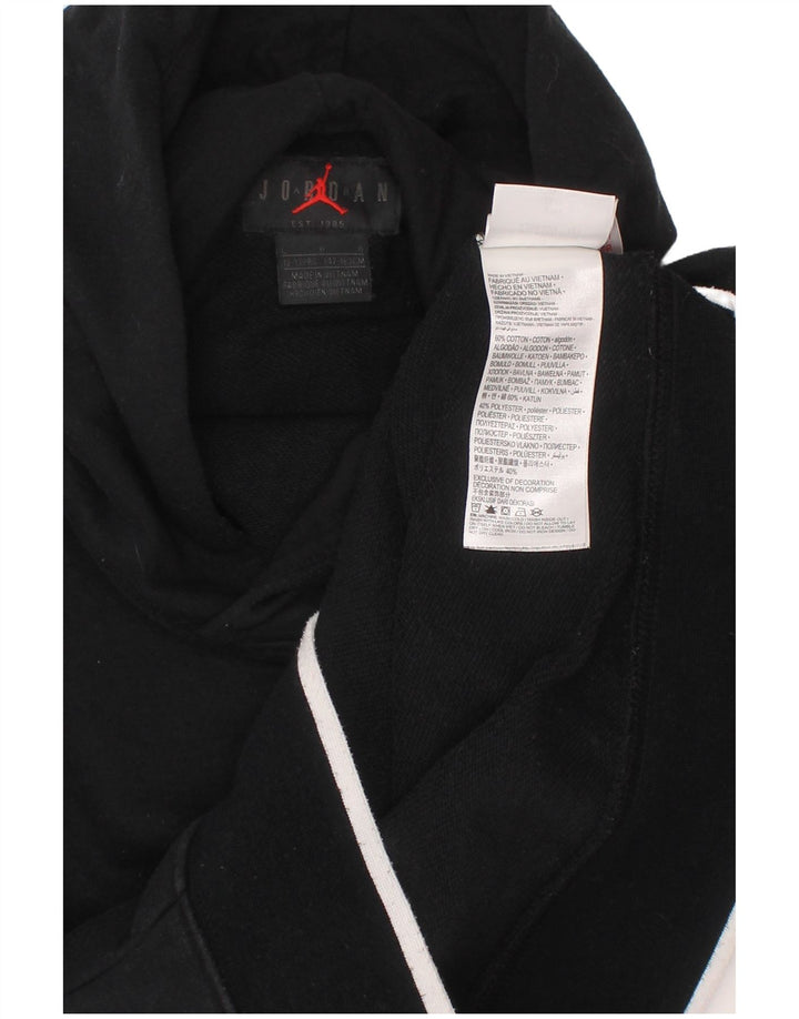 JORDAN Pull à capuche graphique pour garçon 12-13 ans Grand coton noir