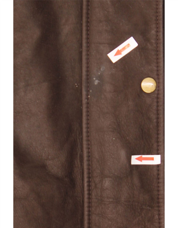 Olly & Co Veste en cuir surdimensionnée pour femme UK 12 Marron moyen