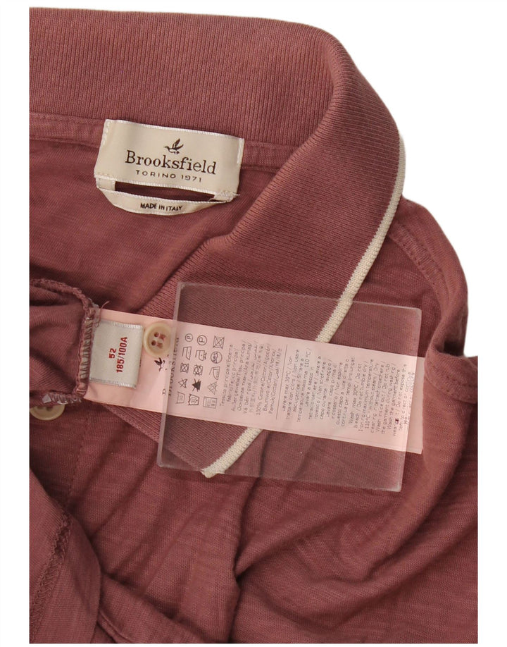 Brooksfield Polo Homme IT 52 Large Marron Coton Classique