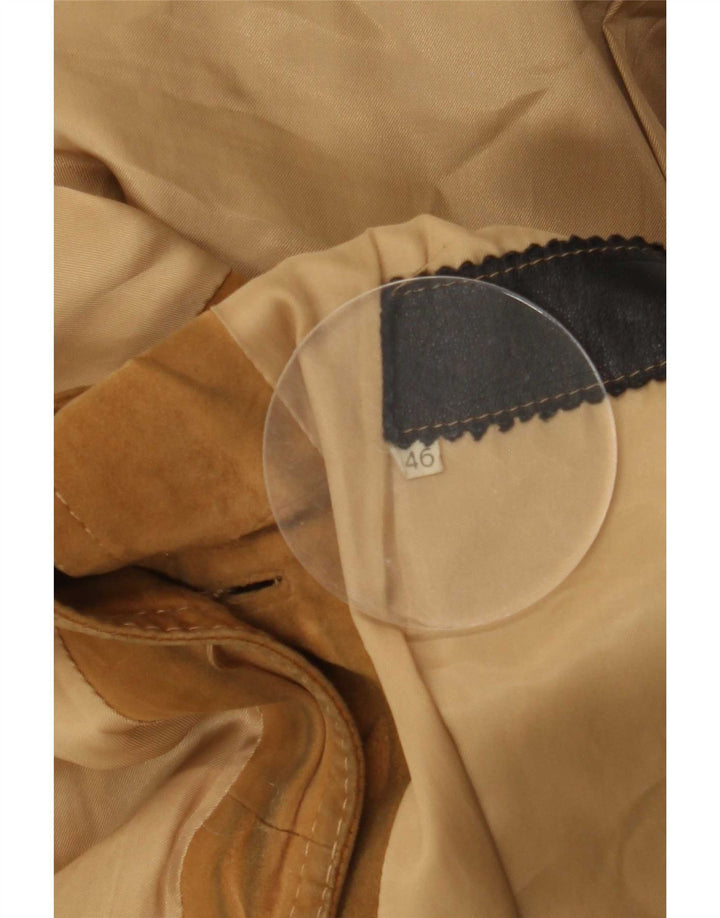 Vintage Womens Suede Bomber Jacket IT 46 Large Brown