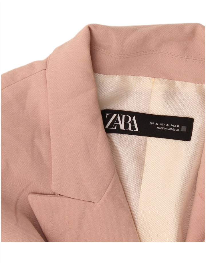 Zara Veste Blazer 2 Boutons Femme UK 18 XL Rose