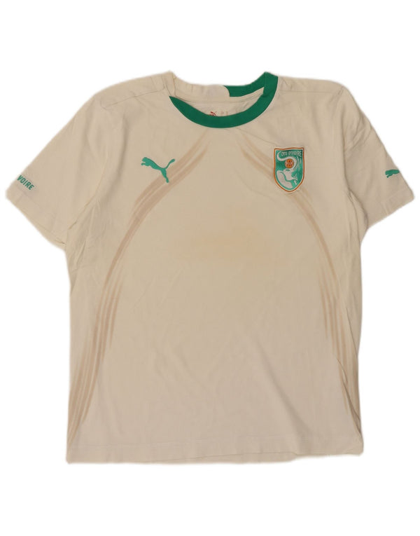 Puma T-Shirt Côte d'Ivoire FIF Graphic Homme Blanc cassé Coton