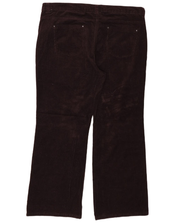 Marks & Spencer Pantalon droit en velours côtelé pour femme UK 22 3XL W42 L31 Marron