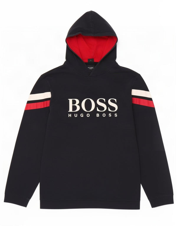 Hugo Boss Pull à capuche graphique pour homme 2XL en coton color block bleu marine