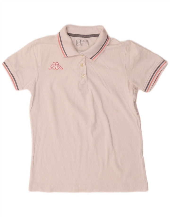 KAPPA Polo Femme UK 12 Medium Blanc