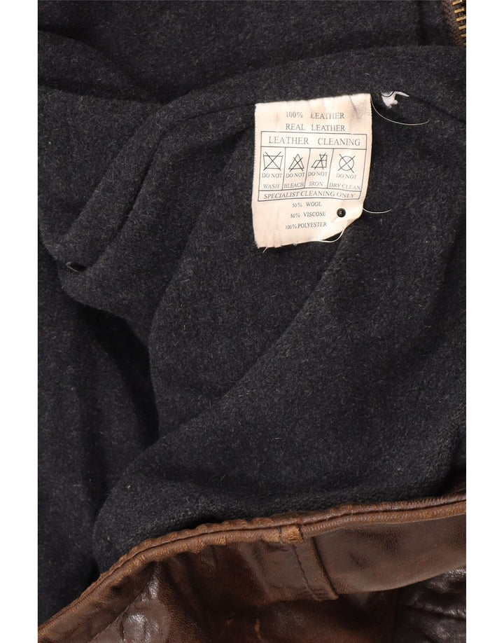 Veste en cuir homme vintage IT 54 2XL Cuir marron
