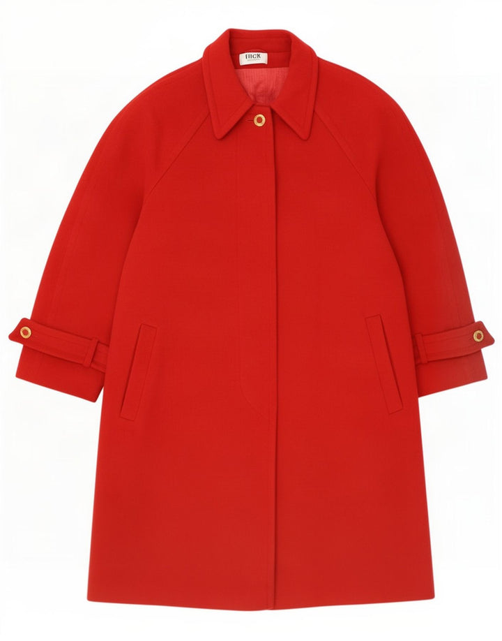 vintage Femme Overcoat Oversize EU 40 Laine Rouge Moyenne