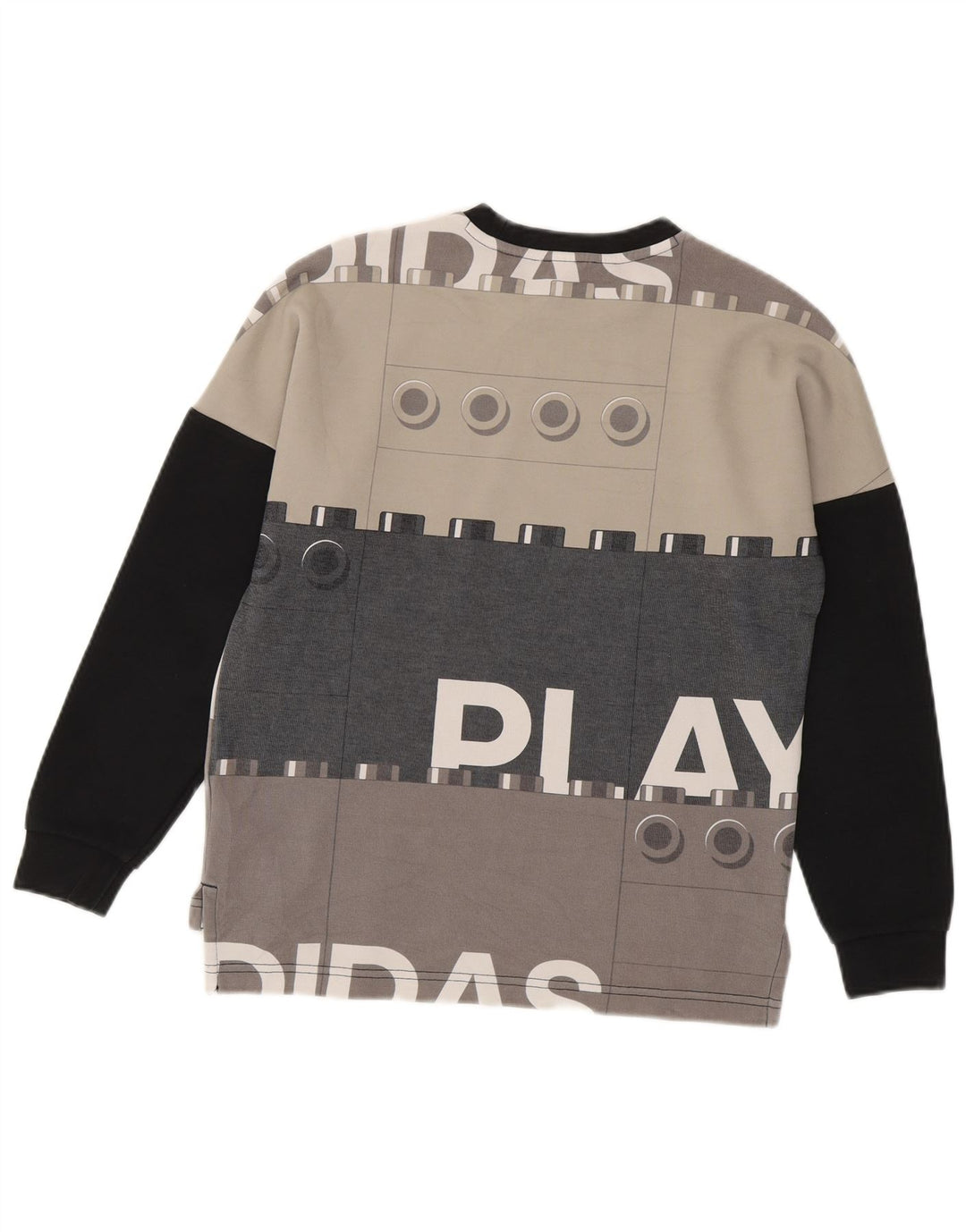 Adidas Sweat-shirt graphique fille 11-12 ans Gris moyen colour block
