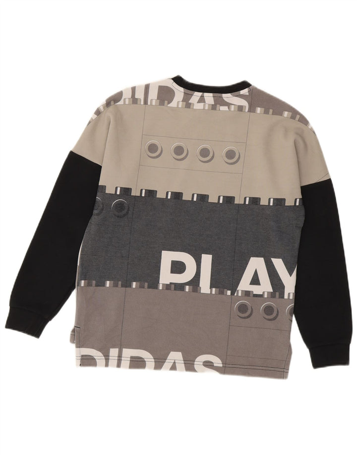 Adidas Sweat-shirt graphique fille 11-12 ans Gris moyen colour block