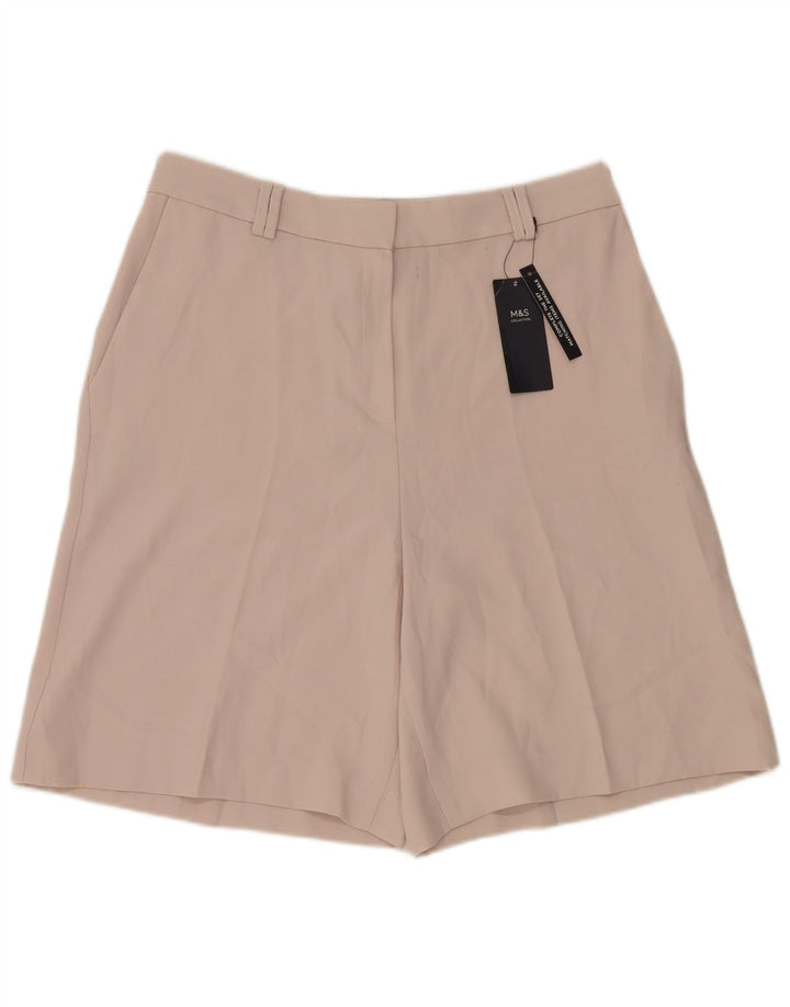 Marks & Spencer Short Chino Femme UK 12 Moyen W30 Beige Polyester