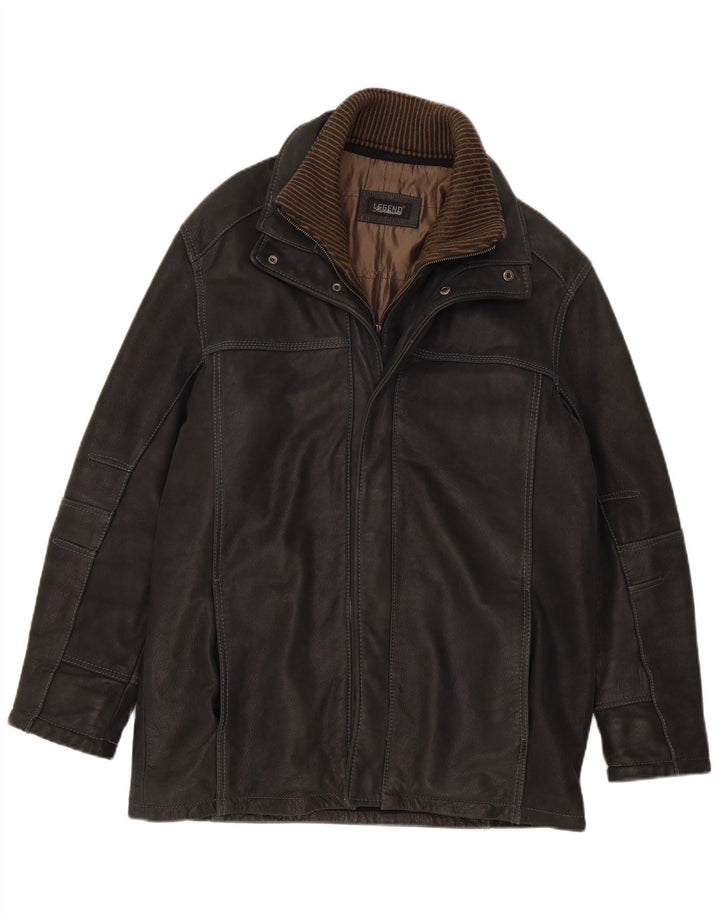 Scandianavia Veste en cuir pour homme UK 36 Petit Gris