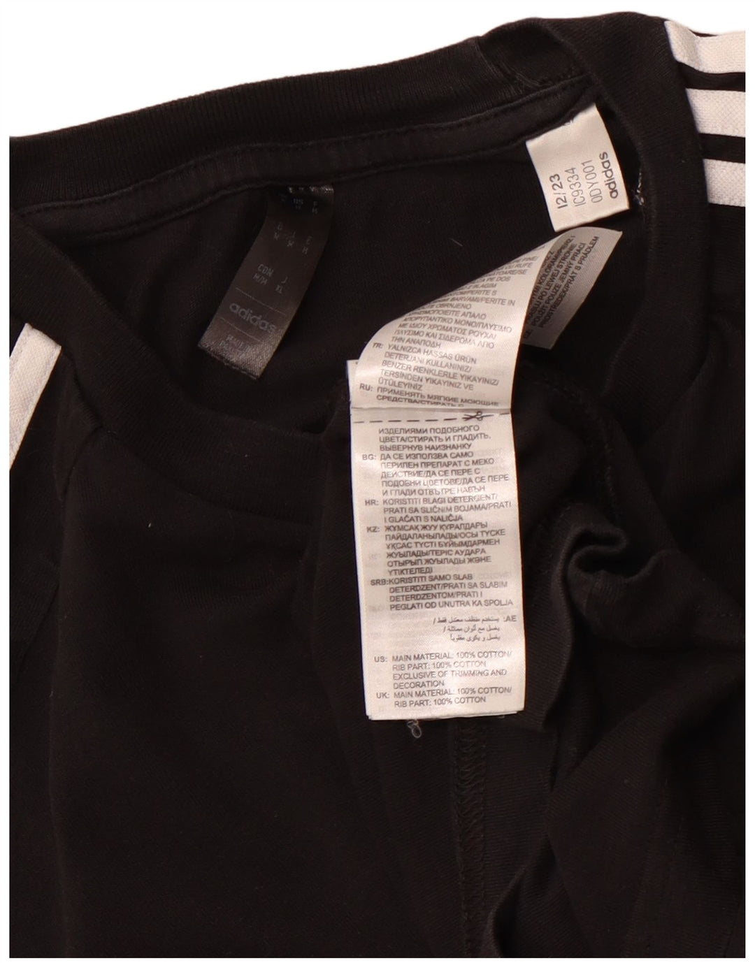 ADIDAS T-Shirt Homme Haut Noir Moyen Coton