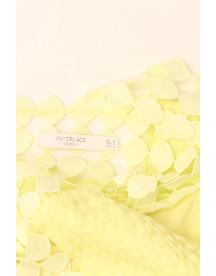 Paperlace Robe trapèze sans manches pour femme UK 42 Polyester jaune moyen
