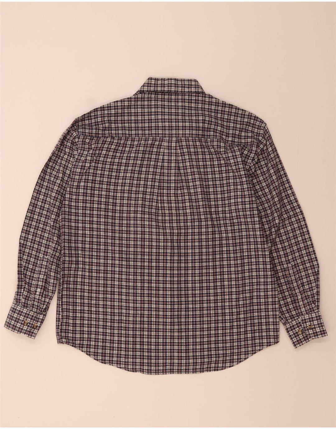 Marlboro Classics Chemise Homme Grand Carreau Bleu Marine Coton