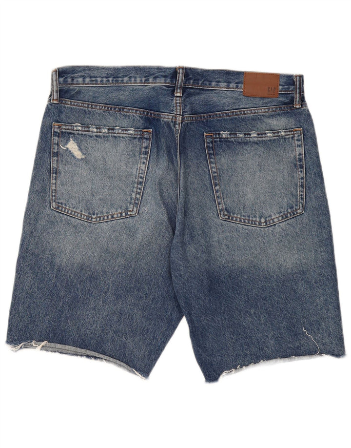 Gap Short en jean vieilli pour homme W34 Large Bleu Coton