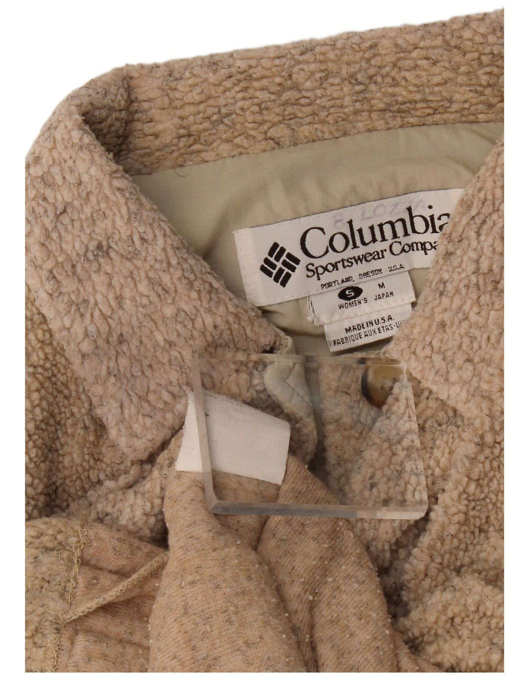 Columbia Veste polaire surdimensionnée pour femme UK 10 Small Beige Acrylique