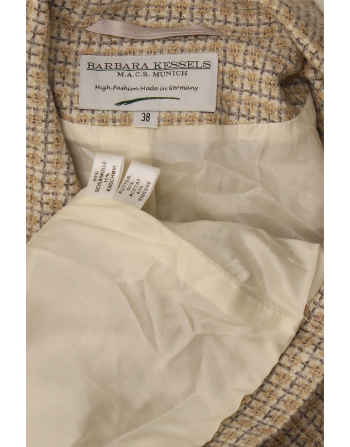 Barbara Kessels Veste blazer à 4 boutons pour femme EU 38 en laine à carreaux beige moyen
