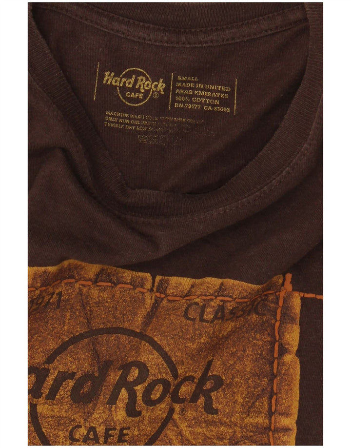 Hard Rock Cafe Hommes Malte Graphique T-Shirt Haut Petit Coton Marron