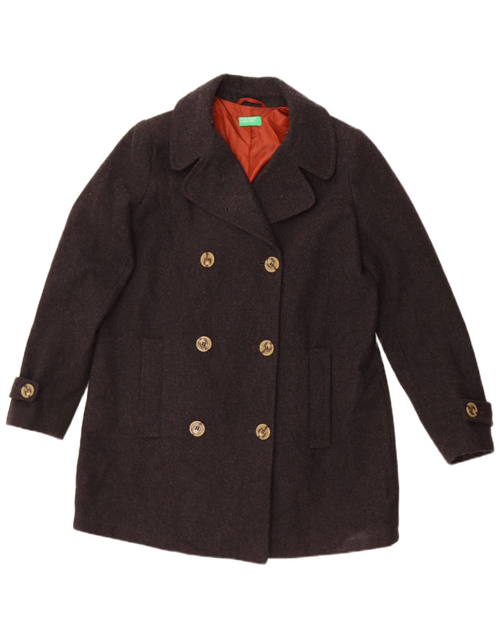 Benetton Caban surdimensionné pour femme UK 10 Petite laine grise