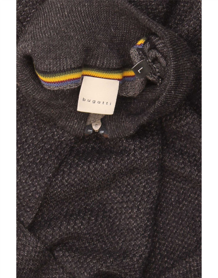 Bugatti Pull à col zippé pour homme, grand gris