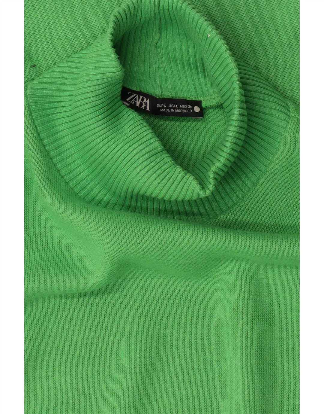 Zara Womens Crop Oversize Top Manches Longues UK 16 Large Vert