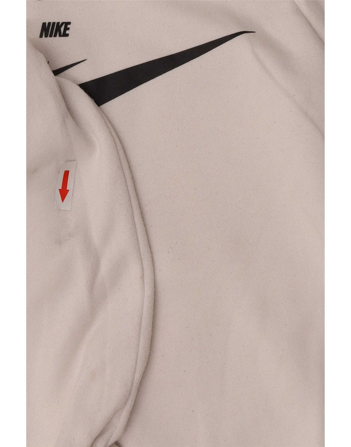 Nike Pull à capuche surdimensionné graphique pour femme UK 10 Petit Polyester Blanc