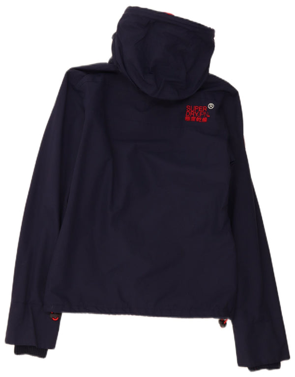 Superdry Veste coupe-vent à capuche Windcheater pour femme UK 10 Small Bleu marine