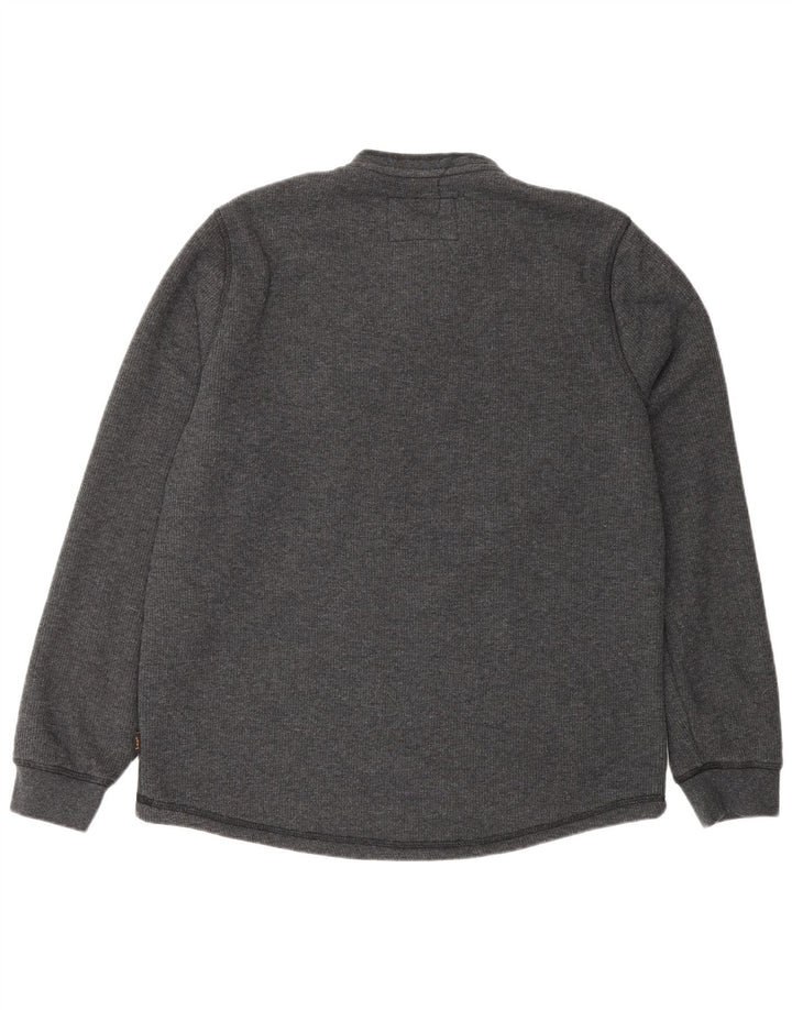 Lee Sweat-shirt coupe classique à col boutonné pour homme, petit gris en coton