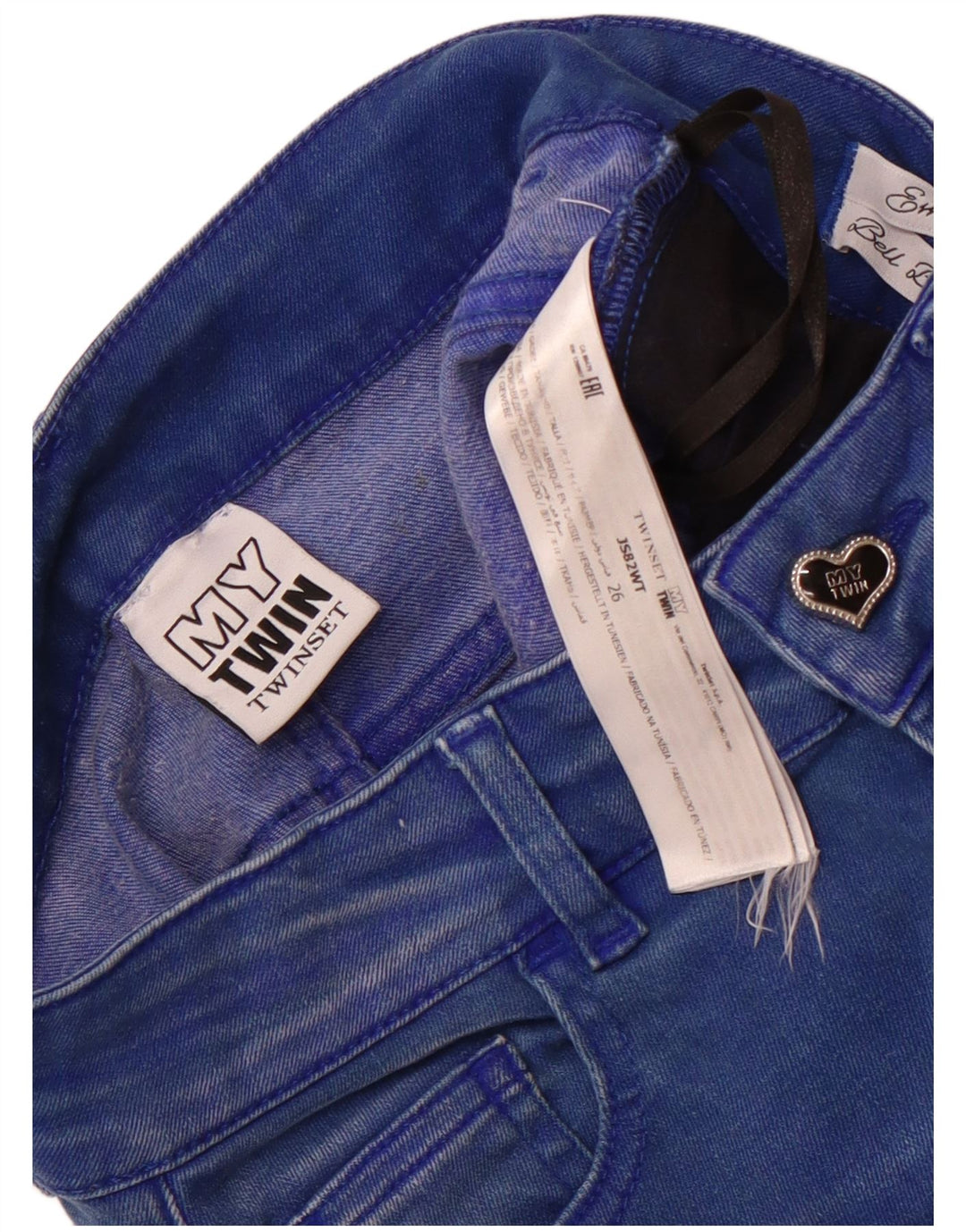 Twinset Jean évasé Femme W26 L30 Bleu Coton