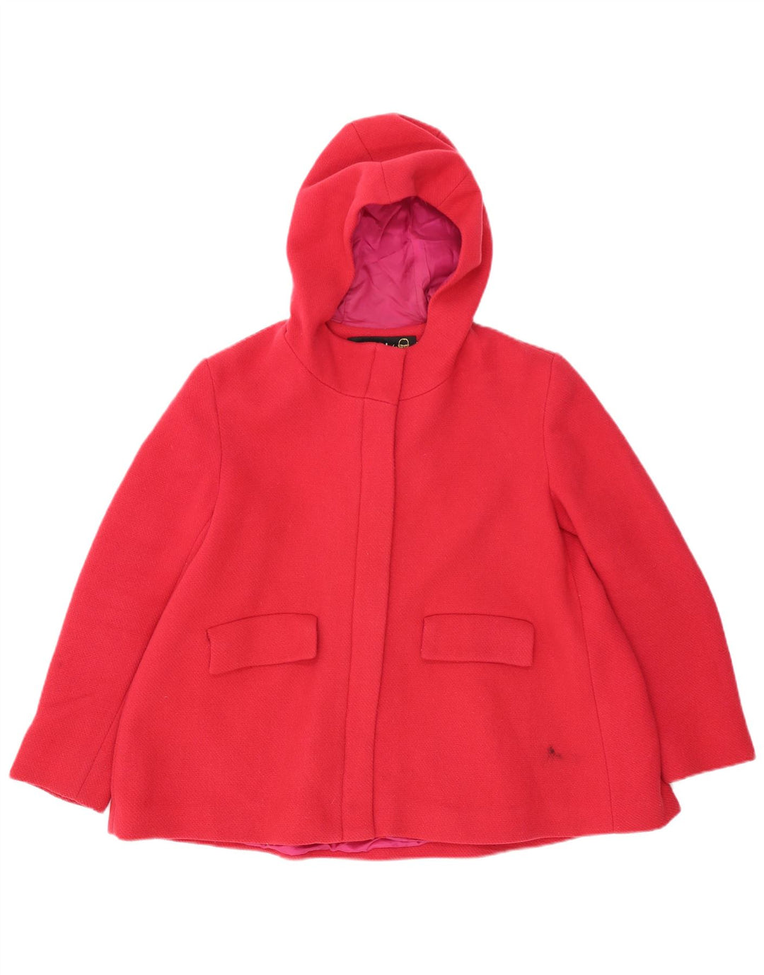 Desigual Manteau court à capuche pour femme EU 40 Laine rose moyen