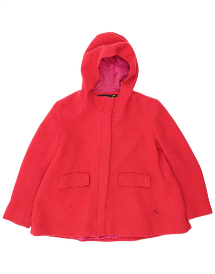 Desigual Manteau court à capuche pour femme EU 40 Laine rose moyen