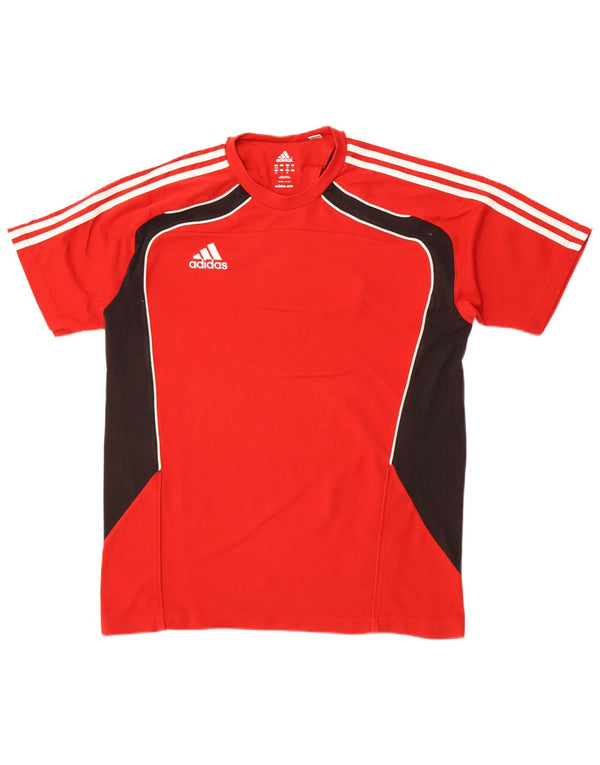 Adidas T-shirt graphique pour homme UK 42/44 Grand rouge en coton color block