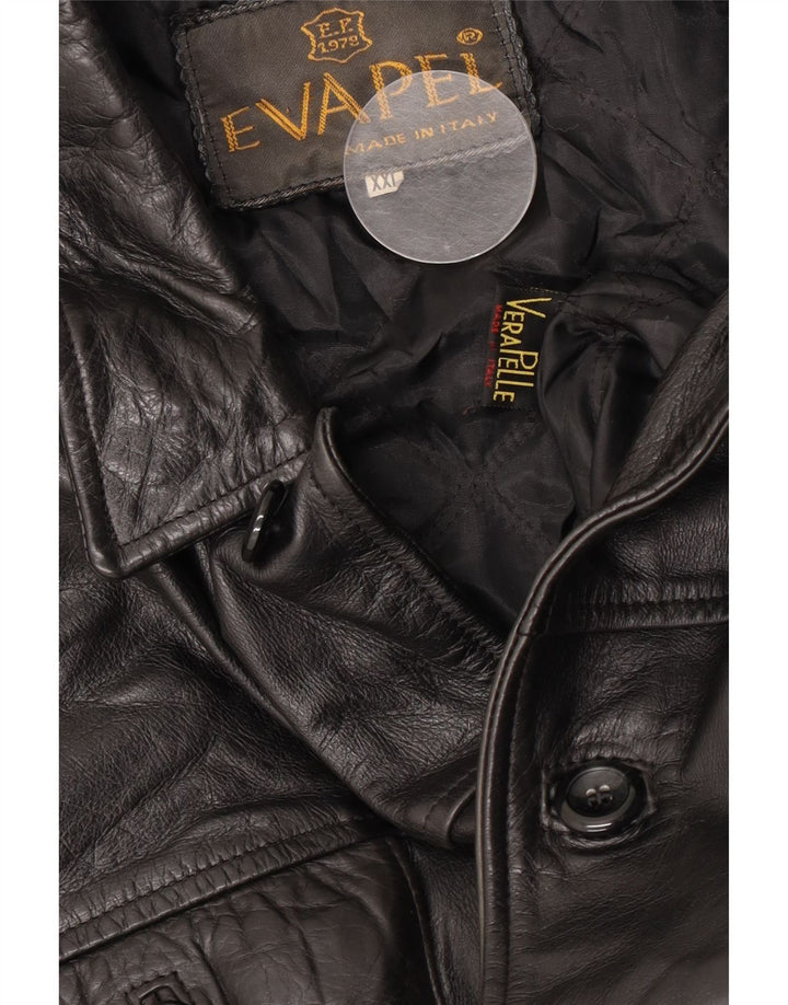 Veste en cuir homme vintage UK 44 2XL Cuir noir
