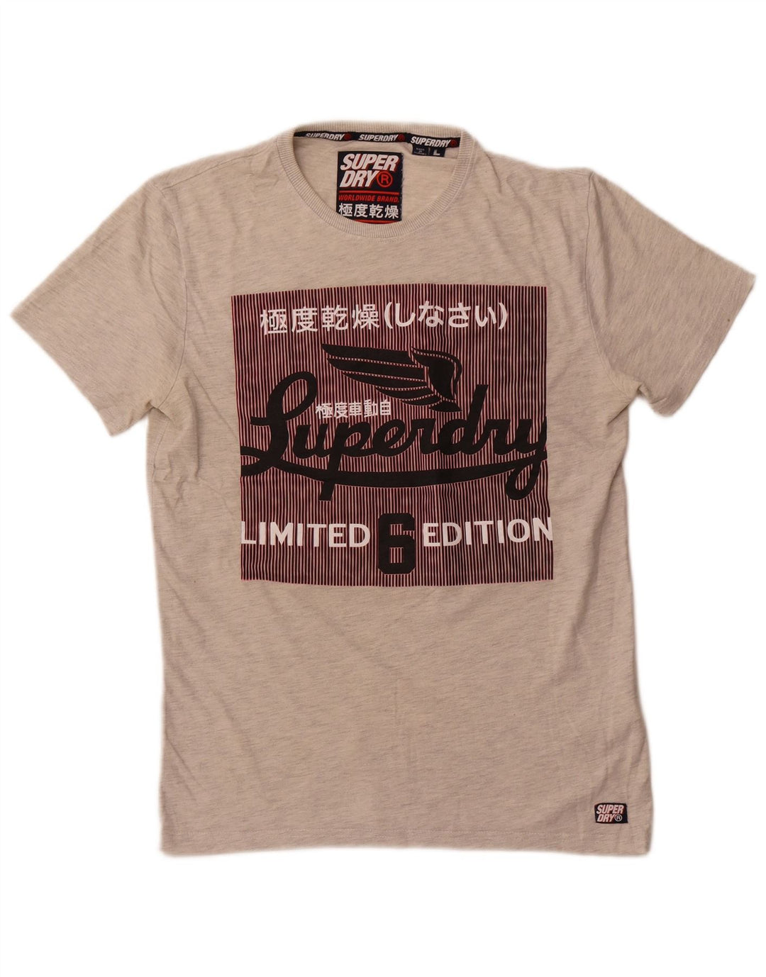 Superdry Homme T-Shirt Graphique Édition Limitée Grand Gris Coton