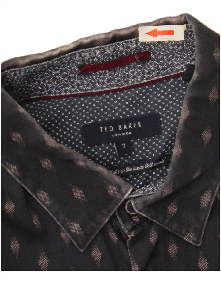 TED BAKER Chemise Homme Taille 7 3XL Bleu Marine Coton Géométrique