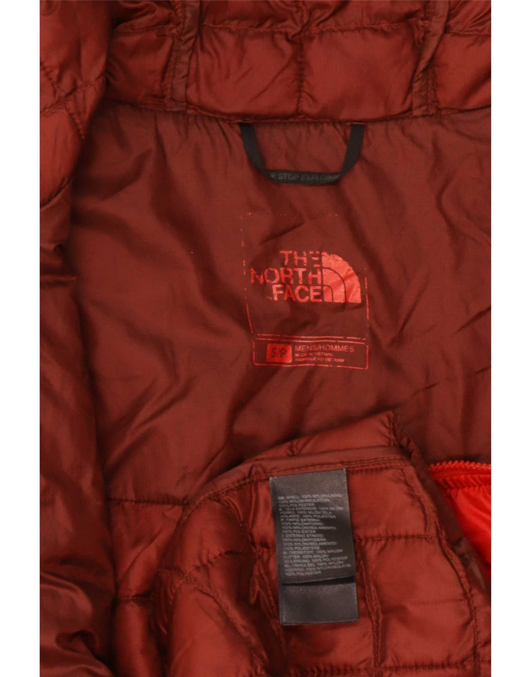 The North Face Veste rembourrée à capuche pour homme UK 36 Small Rouge Nylon