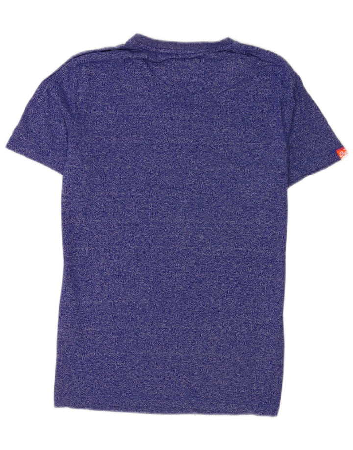 Superdry Homme T-Shirt Top Small Bleu Moucheté Coton