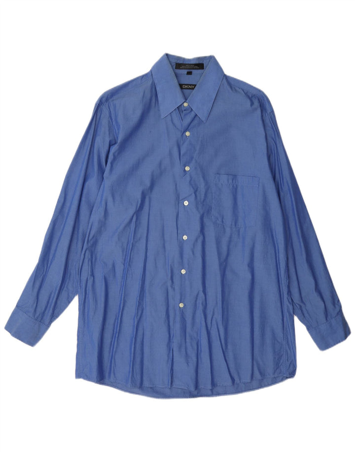 Dkny Chemise Homme Taille 16 Grand Coton Bleu