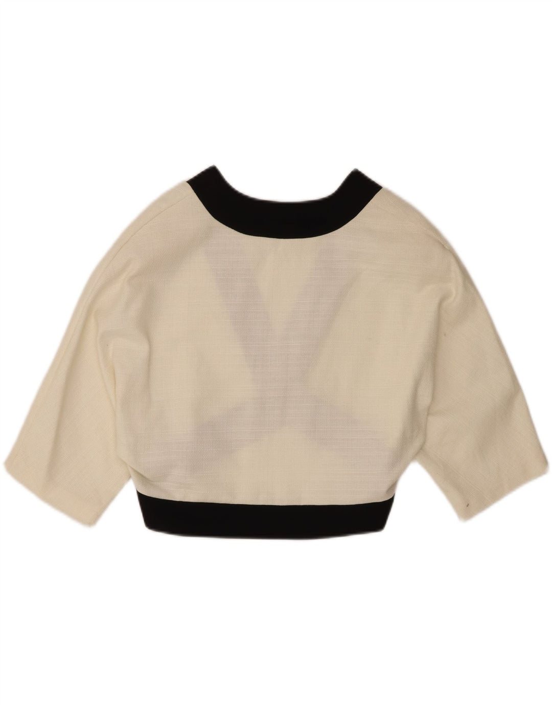 vintage Femmes Boléro Top EU 44 XL Off White Cotton