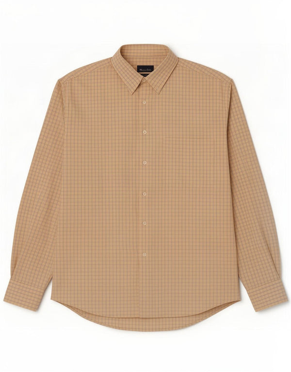 Massimo Dutti Chemise homme taille 42 Grand coton à carreaux jaune