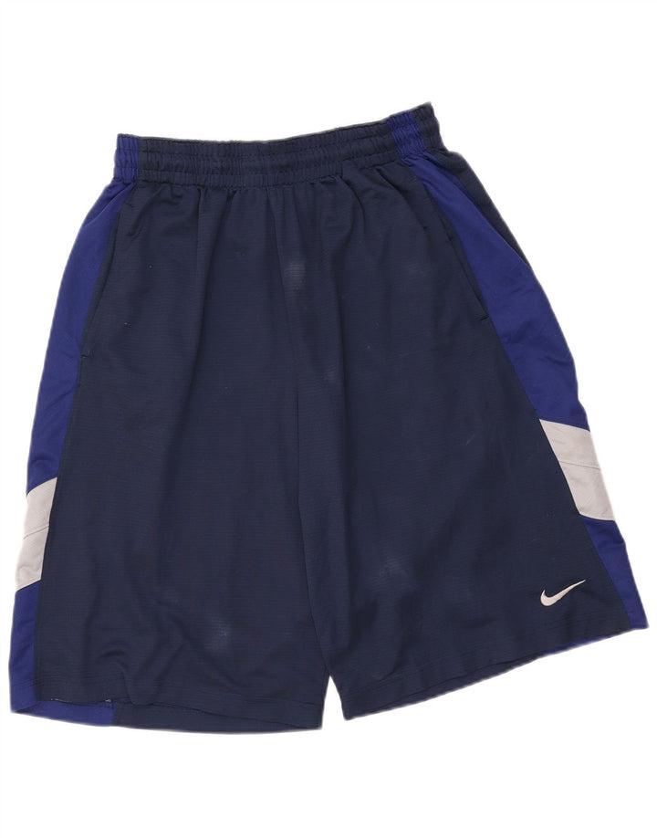 Nike Short de sport Dri Fit pour homme en polyester color block Bleu marine Taille L