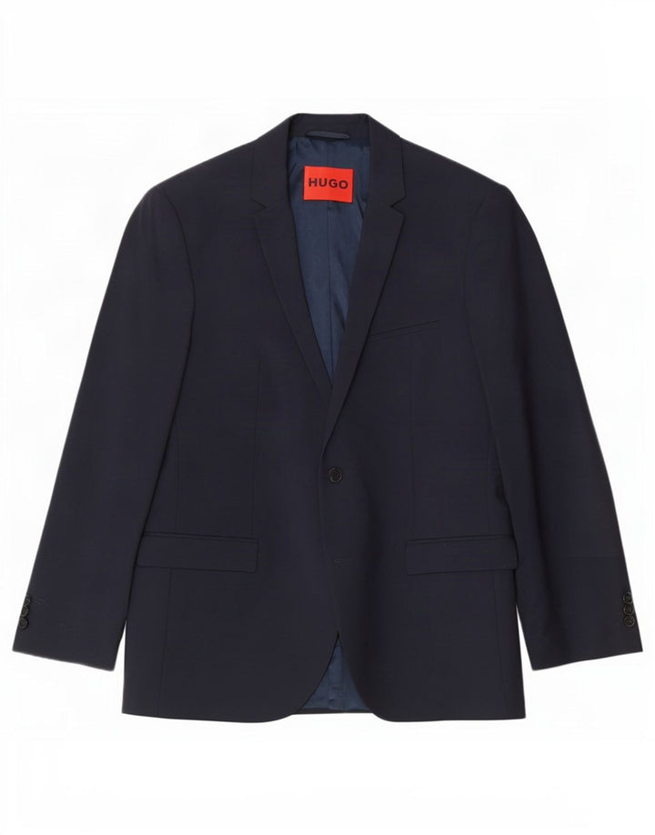 Hugo Boss Veste blazer à 2 boutons pour homme UK 54 2XL Bleu marine Laine vierge