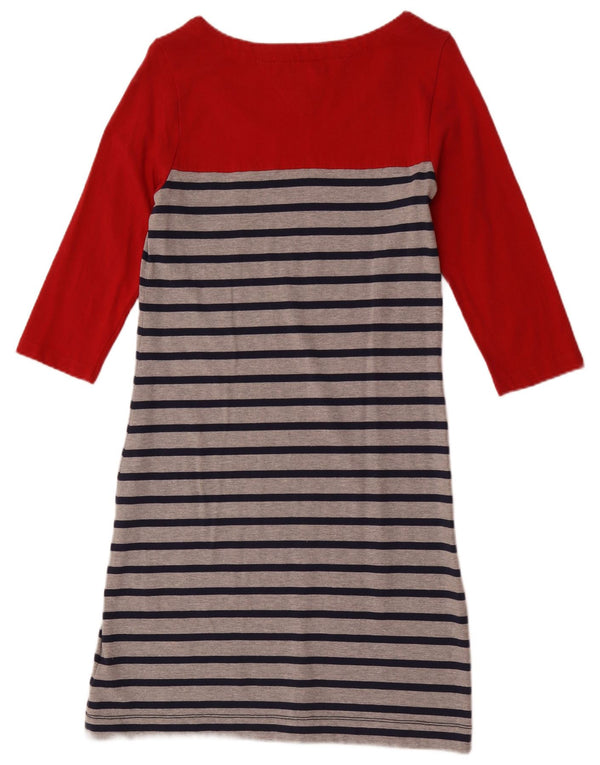 Tommy Hilfiger Robe basique à manches 3/4 pour femme UK 12 Rouge moyen rayé