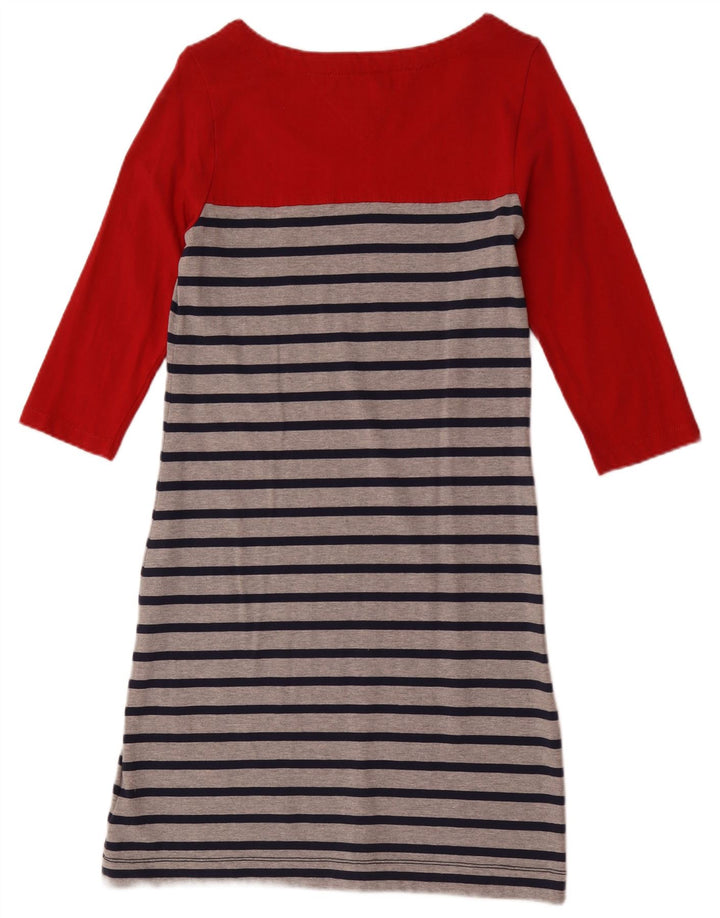 Tommy Hilfiger Robe basique à manches 3/4 pour femme UK 12 Rouge moyen rayé