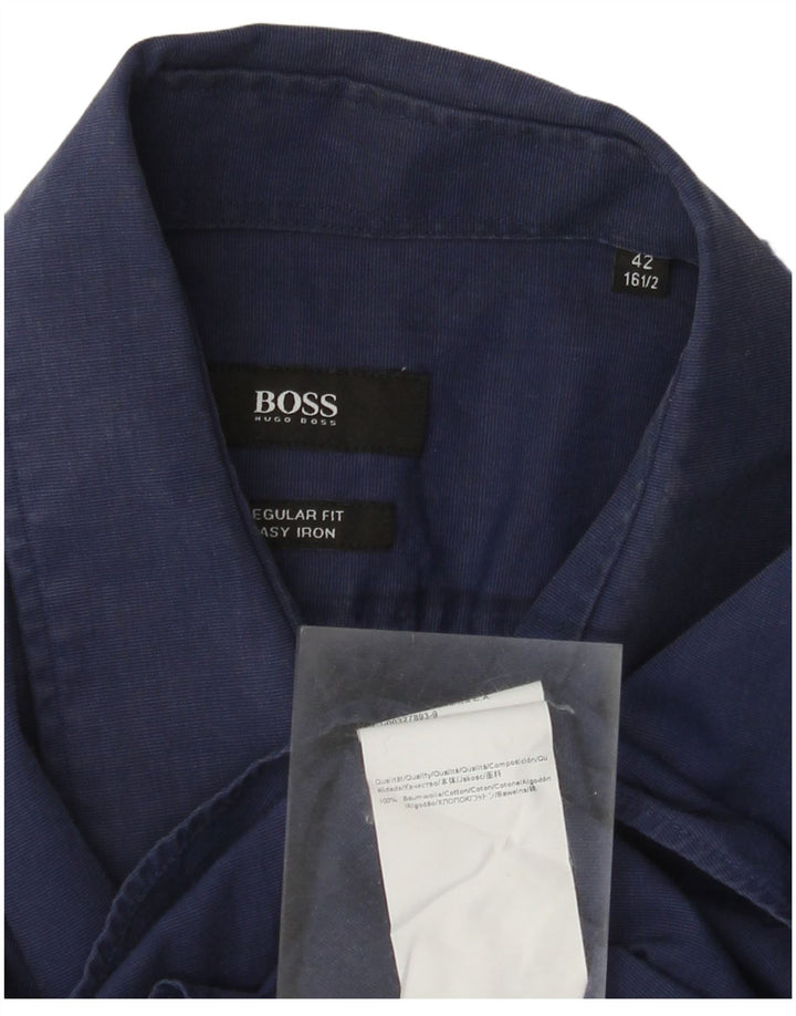Hugo Boss Chemise Regular Fit Homme Taille 41 Grand Coton Bleu Marine
