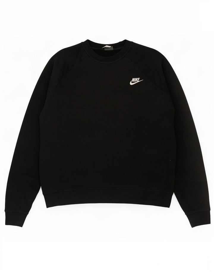 Nike Sweat-shirt pour femme UK 14 en coton noir moyen